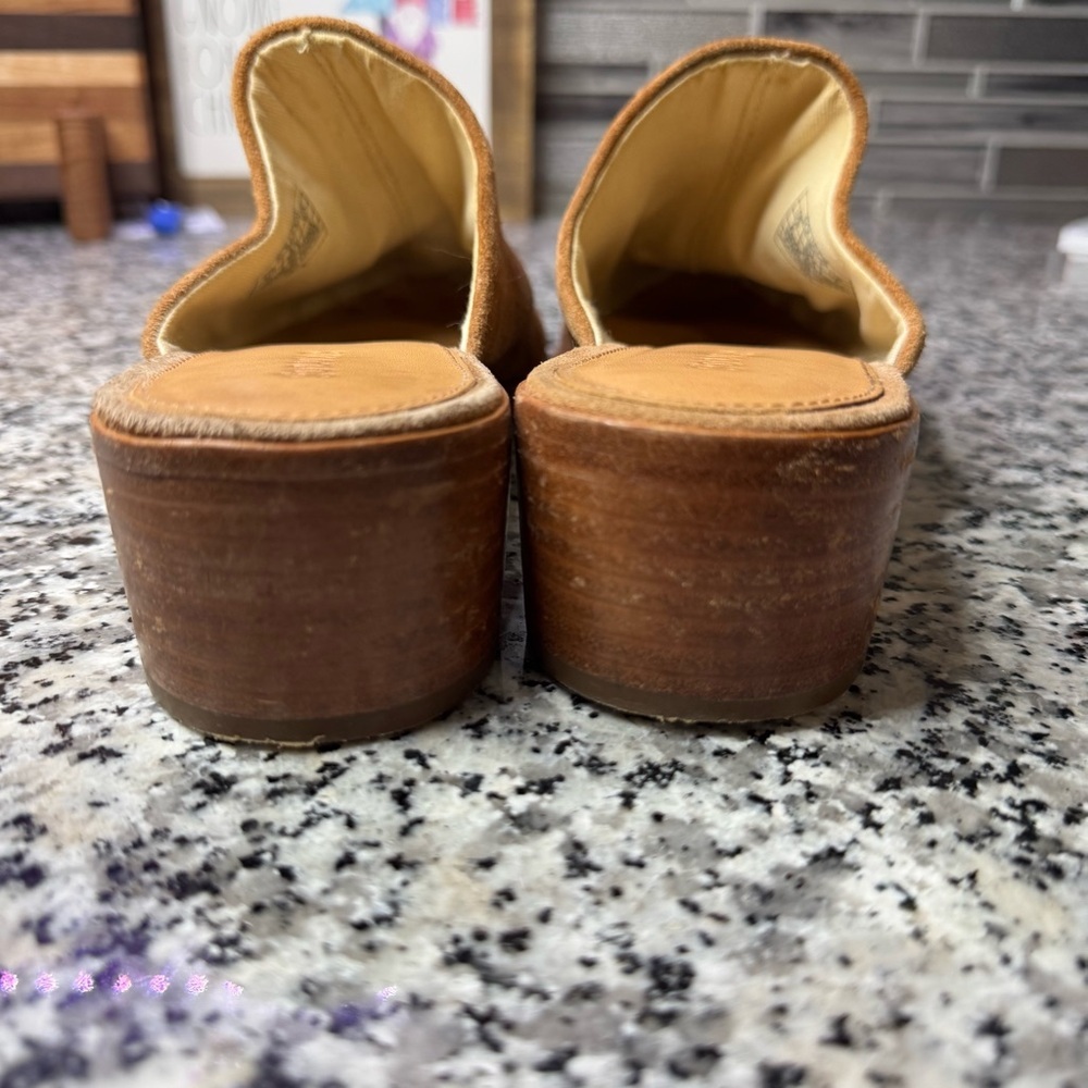 Soludos Anthropologie Venetian in Tan Suede Brown Suede Women's Mules Size 9 - Picture 7 of 10